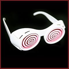 Partybrille Coole Sonnenbrille Verr�ckte Brille Wei� mit Spiralmuster in den Gl�sern