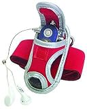 Produkt-Bild: MP3-Player Tasche, f&uuml;r bis zu 9,5cm rot/silber inkl. Karabiner und Stretchband