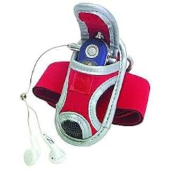 MP3-Player Tasche, f. bis zu 9,5cm rot/silber