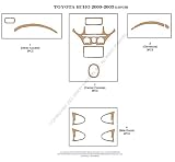 Toyota Echo Dash Trim Kit 00-03 - 13 pieces - Black Carbon Fiber (1-221)