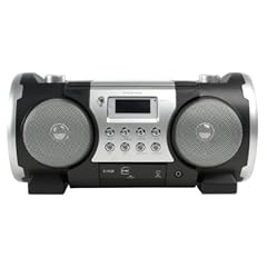 K�nig HAV-PRCD20 Tragbares Stereo Radio (CD-/MP3-Player, 13 Watt, SD-Kartenslots, USB 2.0) schwarz/silber