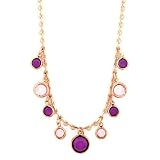 Jewel Tone Channels Amethyst Hues Bib Style Necklace