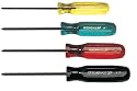 Bondhus 11640 Set of 4 Square Recess Screwdrivers, sizes #0-3