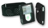 Black Premium Apple Ipod nano 3rd Gen 3G leather case cover + armband