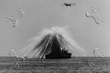Canvas Print, Bombing of the USS Alabama - 36 x 24