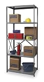 Hallowell 5710-12HG Heavy-Duty Open Hi-Tech Shelving Starter Unit with 5 Adjustable Shelves, Hallowell Gray Steel, 48 Width, 87 Height, 12 Depth, 400 lbs Shelf Capacity, Knock Down