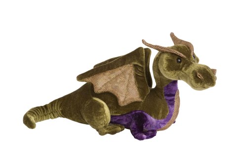Childrens Toyshop  Toys : Plush Flashing Sword Green Dragon 11"