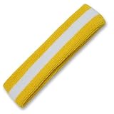 New Striped Sports Single Headband- Yellow/White