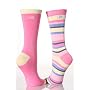Ladies 2 Pair Elle Striped and Plain Bamboo Socks
