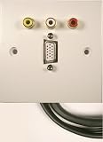 Electronics : Euronetwork AV Installation: Wall plate: HD15 (SVGA / VGA) & 3 phono (RCA), Soldered assembly with cables & 45mm backbox - 10.0m