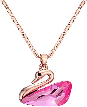 Afterglow Royal Swan 18k Gold Filled Pendant Necklace created with Austrian Crystal Elements