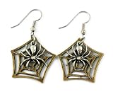 Surgical Steel Dangle Earrings Gothic Spider Queen