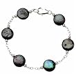 Freshwater Cultured Black Coin Pearl Bracelet