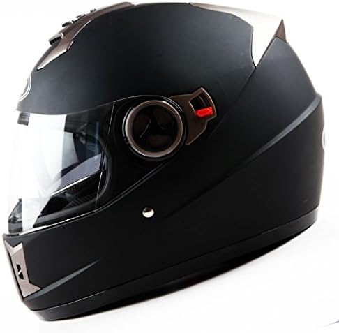 Yema Helmet YM-828 Full Face Motorcycle Helmet-Matte Black,Medium