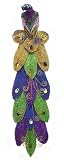 25 Glitter Peacock Floral Craft Pick Christmas Ornament