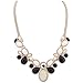 CHILDCITY New Fashion Crystal Rhinestone Flower Bib Chunky Statement Necklace for Women Girls Lady Black