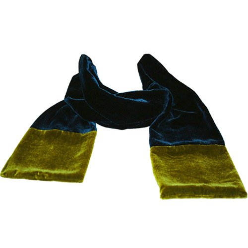 Buy Teal Blue & Moss Green Velvet Carefree Scarf