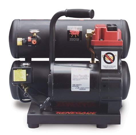 Thomas Compressors T-100ST Renegade 13 1 Horsepower Oil-Free 4 Gallon Twin Hot Dog Compressor