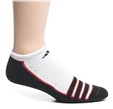  : adidas Men's ClimaLite Compression No Show Sock, White/Black/Red, 10-13, 2-Pack
