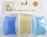 3 Storage Containers & Lids, Blue