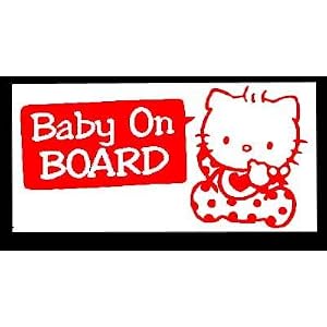 BABY ON BOARD Hello Kitty in PJ's Vinyl,Removable,Sticker/Decal