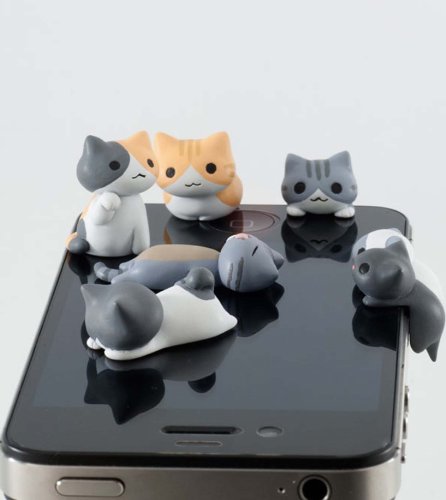 6pcs Cheese Cat 3.5mm Anti Dust Earphone Jack Plug Stopper Cap for Iphone HTC