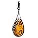 Honey Amber Sterling Silver Drop (No Chain) Pendant