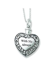 Sterling Silver With Me Always Ash Holder 18in Necklace. Metal Weight- 15.77g.