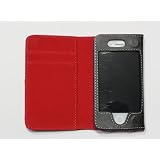 レザー カバー iphone4/4ｓ カードポケット付 5色 レッド