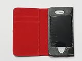 「レザー カバー iphone4/4s カードポケット付 5色 レッド」の画像
