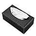 HOMETEK Luxury PU Leather Rectangular Tissue Box Holder Cover Case Tray Pumping for Home Office Car Automotive Black