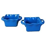 BIA Cordon Bleu Wavy 16-Ounce Square Bakers, Set of 2, Slate