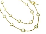 Bezel Set Green Amethyst Chain by Arunashi