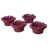 BIA Cordon Bleu Wavy 4-1/2-Ounce Round Ramekins, Set of 4, Burgandy