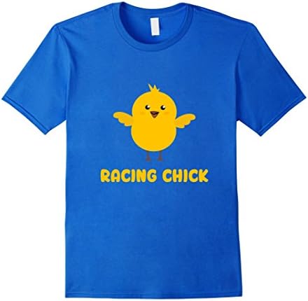 Men's Racing Chick Cute Funny Women's Graphic Short Track T-Shirt 3XL Royal Blue