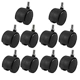 uxcell ネジ付きステムキャスターホイール　ツインホイール　10個