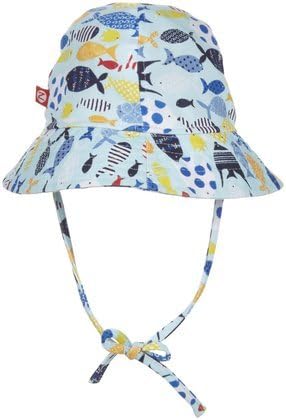 Zutano Unisex-Baby Infant Sunfish Sun Hat, Bluebird, 12 Months