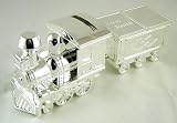 Silver Plated Train Money Box Tooth & Curl - Baby Christening Gift