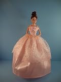 Stunning Strapless Peach Prom Gown Made to Fit the Barbie Doll