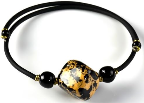 Simply Beautiful 2012- Memory Wire Choker with Handcrafted Taupe and Black Colored Beads