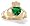 14K Yellow Gold Heart Created Emerald and Diamond Celtic Claddagh Ring - Size 4