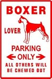 BOXER LOVERS PARKING sign * street dog pet
