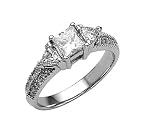 1.20 cttw Princess Diamonds Engagement Ring - Platinum LIFETIME WARRANTY