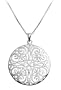 Sterling Silver Filigree Circle Pendant, 18"