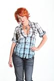 ROAR Lavinia Positivity Cross Woven Shirt Ladies Button Front