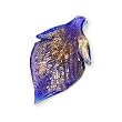 Murano Style Cobalt Glass Gold & Copper Foil Leaf Pendant #11