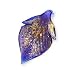 Murano Style Cobalt Glass Gold & Copper Foil Leaf Pendant #11