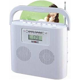 Duronic RCD025W Portable White CD Player with AM/FM Radio - Connect & play from MP3 Player/Ipod/Iphone