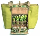 Picnic & Beyond Springtime Insulated Tote with Service for Four