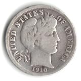 1910-D U.S. Liberty Head (Barber) Dime Coin - 90% Silver 1910-D U.S. Liberty Head (Barber) Dime Coin - 90% Silver
